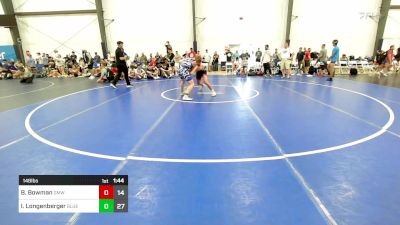 148 lbs Rr Rnd 4 - Brendan Bowman, Gold Medal WC vs Ian Longenberger, Blue Wave Barn