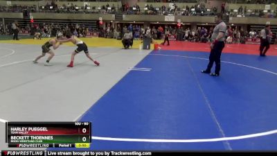 90 lbs Quarterfinal - Beckett Thoennes, Bison Wrestling Club vs Harley Pueggel, Team Valley