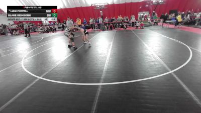 14U Boys - 140 lbs Cons. Round 3 - Blane Beinborn, Boscobel Youth Wrestling vs Liam Powell, River Valley Youth Wrestling Club