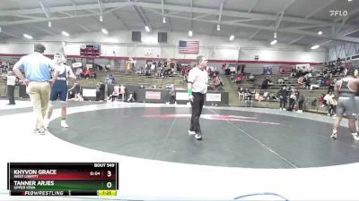 141 lbs Cons. Round 4 - Tanner Arjes, Upper Iowa vs Khyvon Grace, West Liberty