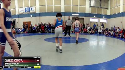 78 lbs Round 5 (10 Team) - James Marlin, Roncalli Wrestling Foundation vs Maddox Carlino, Quaker Wrestling Club