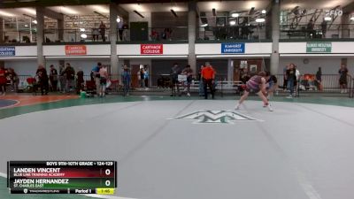 124-129 lbs Semifinal - Jayden Hernandez, St. Charles East vs Landen Vincent, Blue Line Training Academy