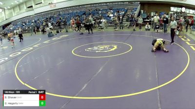 14U Boys - 120 lbs Cons. Round 1 - Bradley Shaver, Ohio vs Drake Hegarty, Open Mats Wrestling Club