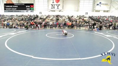 65 lbs Champ. Round 2 - Wyatt Colby, Williamson Youth Wrestling Club vs Adeline Jones, Whitney Point Youth Wrestling Club