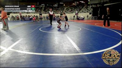 65 lbs Consi Of 4 - Genevieve Drain, Mustang Bronco Wrestling Club vs Manhattan Kurtz, SlyFox Wrestling Academy