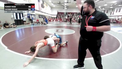 120 lbs Semifinal - Forest Rose, Princeton Wrestling Club vs Cayden Wadle, Yale Street