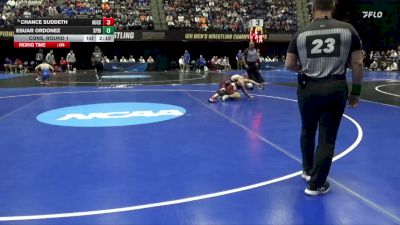 133 lbs Cons. Round 1 - Esuar Ordonez, Springfield vs Chance Suddeth, Augsburg