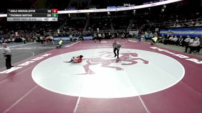 II-110 lbs 5th Place Match - Arlo Brouillette, Vernon-Verona-Sherrill vs Thomas Matias, Shoreham Wading River