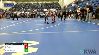 61 lbs Semifinal - Eli Potts, Plainview Youth Wrestling Club vs Woodrow Carroll, Cushing Tigers