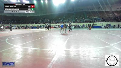 120 lbs 5th Place - Pippa McCall, Fort Gibson Youth Wrestling vs Sophia Weickum, Deer Creek Wrestling