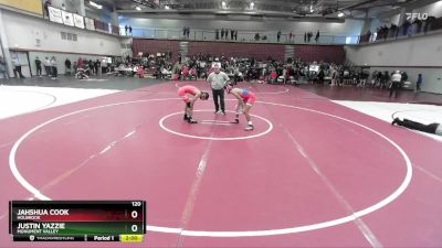 120 lbs Champ. Round 2 - Jahshua Cook, Holbrook vs Justin Yazzie, Monument Valley