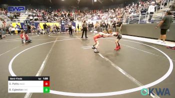 49 lbs Semifinal - Garrett Potts, Wagoner Takedown Club vs Bentlee Egleston, Claremore Wrestling Club