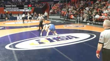 1A 132 lbs Quarterfinal - Barret Speck, Glasford (Illini Bluffs) vs Landon Blanton, Sterling (Newman Central Catholic)