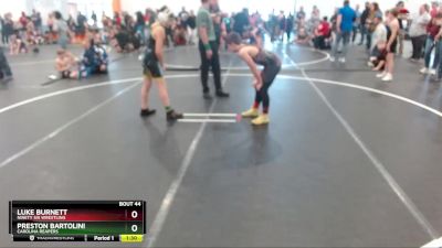 105 lbs Cons. Semi - Luke Burnett, Ninety Six Wrestling vs Preston Bartolini, Carolina Reapers