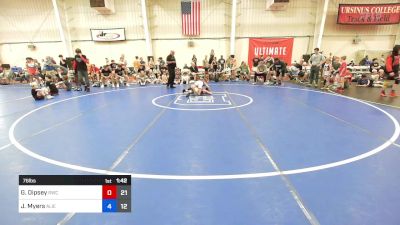 76 lbs Semifinal - Georgie Dipsey, Ruthless WC MS vs Joey Myers, Team Alien 1