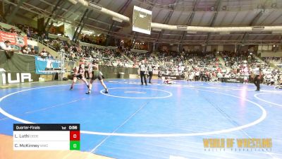 85 lbs Quarterfinal - Layken Luthi, Ogden's Outlaws Wrestling Club vs Chanlee McKinney, Woodland Wrestling Club