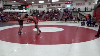 215 lbs Semifinal - Hayden Chandler, Clinton vs Kristopher Perkins, Davenport North