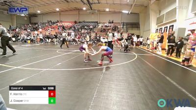 70 lbs Consi Of 4 - Fysher Harris, Chandler Takedown Club vs James Cooper, Bristow Youth Wrestling