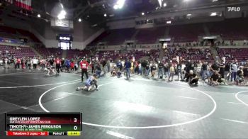 67 lbs Cons. Round 2 - Timothy-James Ferguson, Bear Creek Jr. Wrestling vs Greylen Lopez, San Luis Valley Wrestling Club