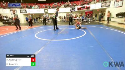 46 lbs Rr Rnd 1 - Maculey Andrews, Hilldale Youth Wrestling Club vs Eli Dicus, Fort Gibson Youth Wrestling