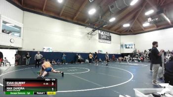 174 lbs Cons. Round 3 - Evan Gilbert, CSU Bakersfield vs Max Zamora, Menlo College