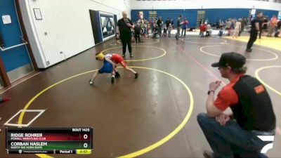 43 lbs Round 1 - Corban Haslem, North Big Horn Rams vs Ridge Rohrer, Powell Wrestling Club