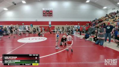 98-109 lbs Round 1 - Dalton Dobbins, Fort Morgan WC vs Lexi Kitzman, Wiggins Youth WC