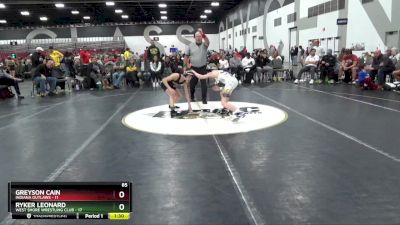 85 lbs Semis & 1st Wrestleback (8 Team) - Greyson Cain, Indiana Outlaws vs Ryker Leonard, West Shore Wrestling Club