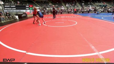 120 lbs Consi Of 8 #2 - Jersey Yanes, D3 Wrestling Cluib vs Brynlea Lahr, Palmyra Youth Wrestling Club