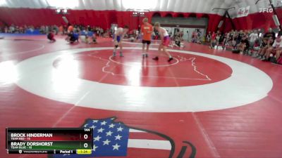 144 lbs Finals (2 Team) - Brock Hinderman, Team Red vs Brady Dorshorst, Team Blue