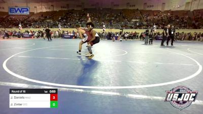 100 lbs Round Of 16 - Jediah Daniels, Maize WC vs Jace Zinter, Owasso Takedown Club