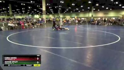 100 lbs Round 6 (8 Team) - Cora Hayes, Red Knights vs Kaydie Epley, Indiana Ice