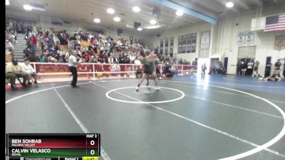 195 lbs Quarterfinal - Calvin Velasco, Royal vs Ben Sohrab, Paloma Valley