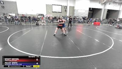 215 lbs Quarterfinal - Wyatt Wetzel, Wrestling Factory vs McCoy Smith, Waunakee Wrestling Club