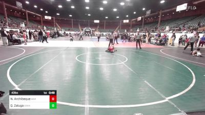 43 lbs Semifinal - Noah Archibeque, War Dog vs Quinn Zaluga, Grant County Elite
