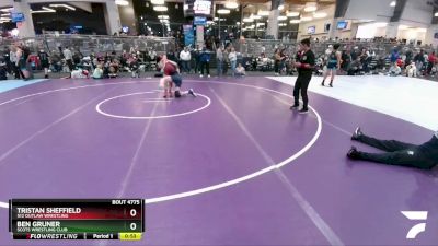 132 lbs Cons. Round 3 - Ben Gruner, Scots Wrestling Club vs Tristan Sheffield, 512 Outlaw Wrestling