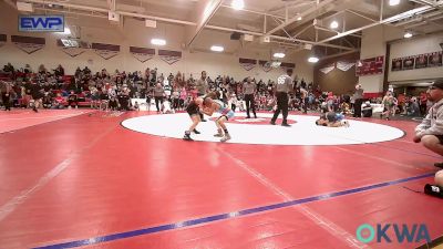 52 lbs Quarterfinal - Weston Olvera, Honey Badgers Wrestling Club vs Laken Burt, Wagoner Takedown Club