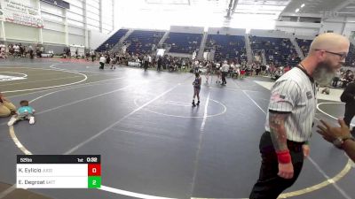 52 lbs Quarterfinal - Krew Eylicio, Juggernaut WC vs Ella Degroat, Battle Boys WC