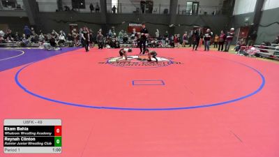 49 lbs Quarters - Ekam Bahia, Whatcom Wrestling Academy vs Reynah Clinton, Rainier Junior Wrestling Club