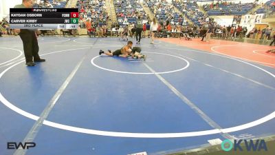 83 lbs 3rd Place - Kaydan Osborn, Ponca City Wildcat Wrestling vs Carver Kirby, Jay Wrestling Club