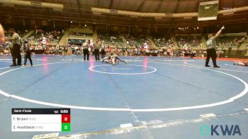 110 lbs Semifinal - Tyson Brown, Choctaw Ironman Youth Wrestling vs Zeke Hushbeck, Verdigris Youth Wrestling