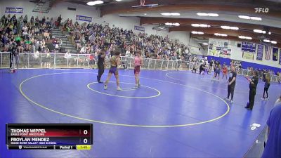 144 lbs Quarterfinal - Thomas Wippel, Eagle Point Wrestling vs Froylan Mendez, Hood River Valley High School