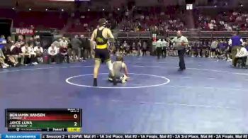 126 lbs 5th & 7th Place - Benjamin Hansen, 5-Ankeny vs Jayce Luna, 6-Bettendorf