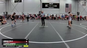 144 lbs Semis (4 Team) - Jordan Mills, Kraken Red vs Alberto Moreno, North Hunterdon WC