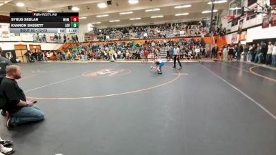 72-73 lbs Round 1 - Syrus Sedlar, Worland Middle School vs Kannon Bassett, Lovell Middle School