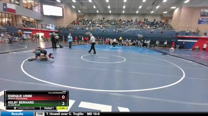 120 lbs Quarterfinal - Kelby Bernard, Allen Blue vs Enrique Uribe ...