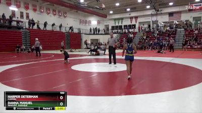 100 lbs Cons. Round 3 - Danna Manuel, Wahlert, Dubuque vs Harper Determan, Clinton