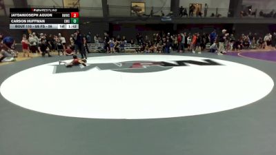 U8 FS - 56 lbs Cons. Round 3 - JaydanJoseph Aguon, NWWC vs Carson Huffman, Cowboy Mat Club