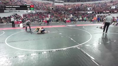 63 lbs Cons. Semi - Matteo Roberts, Monona Grove/McFarland Wrestling Club vs Philip Fons, Askren Wrestling Academy