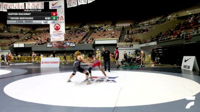 Junior Boys - 100 lbs Cons. Semis - Jadyen Dacanay vs Tevon Restauro, Will C Wood High School Wrestling